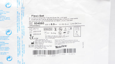 Teleflex 504560 Cuffed Endotracheal Tube Stylet Set 6 x 8.0 x 24mm (x)